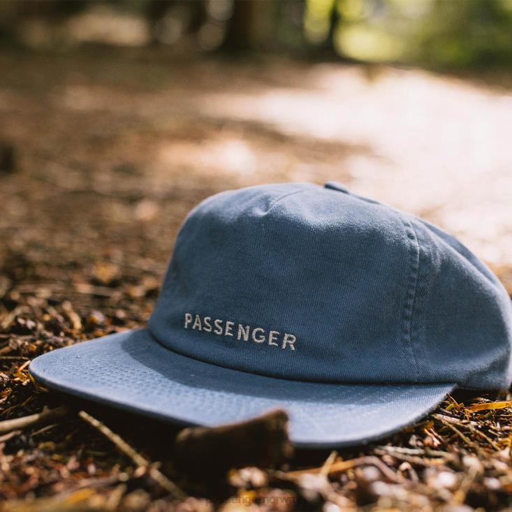 Passenger kvinner byron resirkulert bomull 5 panel cap stone blå 060241078