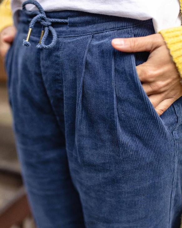 Passenger kvinner kompass resirkulert cordfløyelbukse mørk denim 06024959