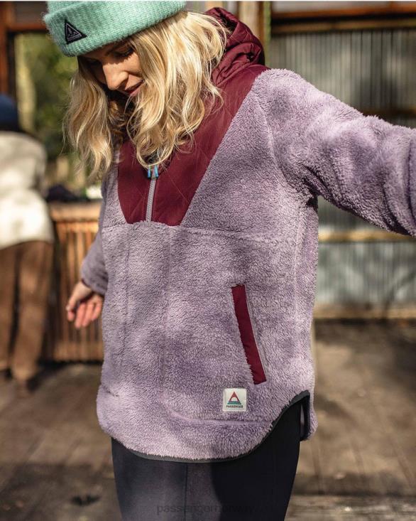 Passenger kvinner beaumont resirkulert sherpa hette fleece støvete lilla 06024676