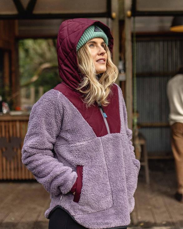Passenger kvinner beaumont resirkulert sherpa hette fleece støvete lilla 06024676