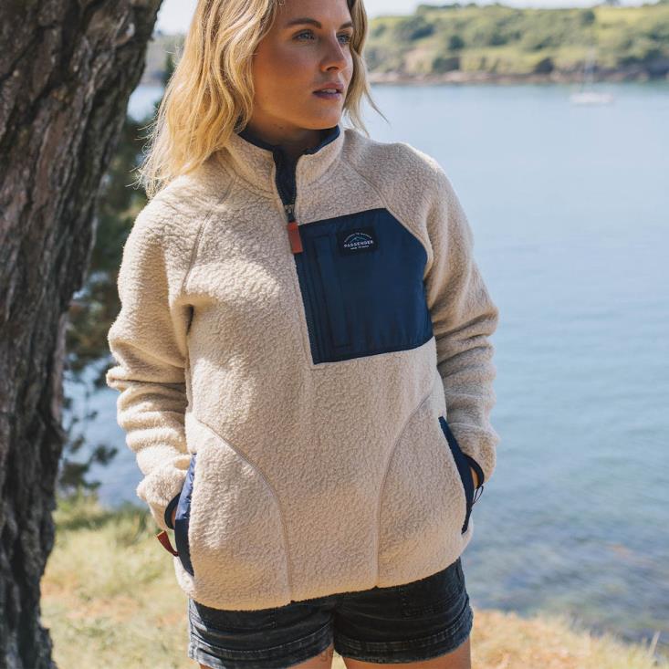 Passenger kvinner hjem 1/4 zip resirkulert sherpa fleece havregryn 06024658