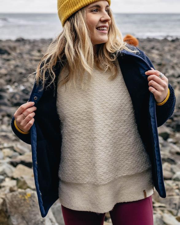 Passenger kvinner kløver resirkulert dyppelet sherpa fleece dyp marineblå 06024670