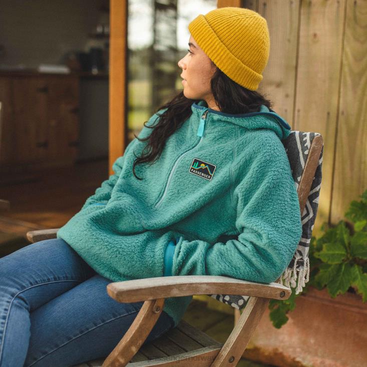 Passenger kvinner maine hette resirkulert sherpa fleece havgrønn 06024700