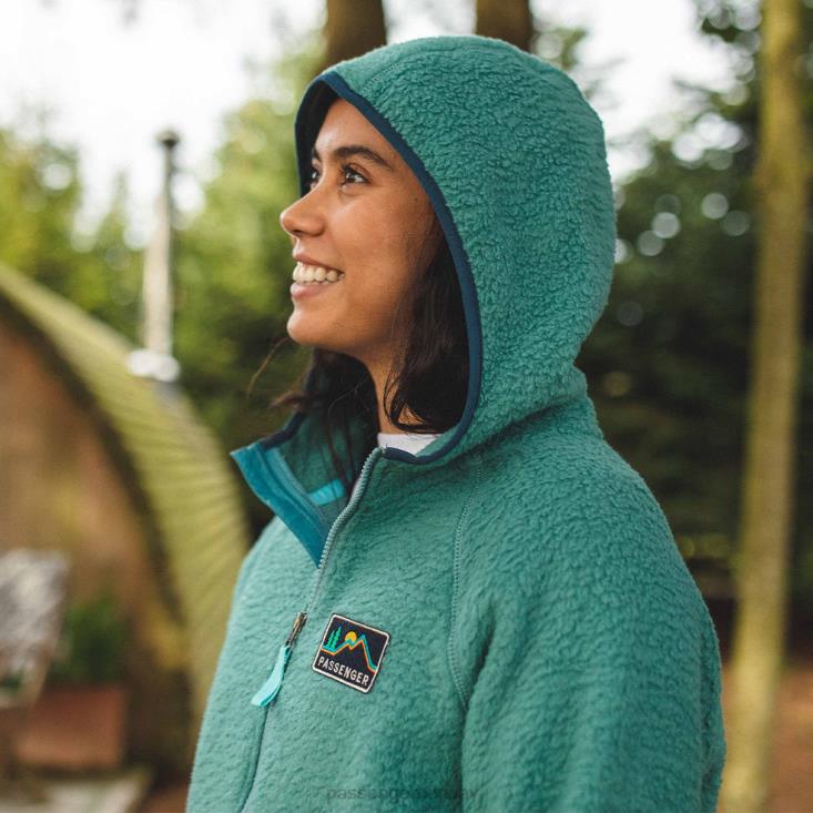 Passenger kvinner maine hette resirkulert sherpa fleece havgrønn 06024700