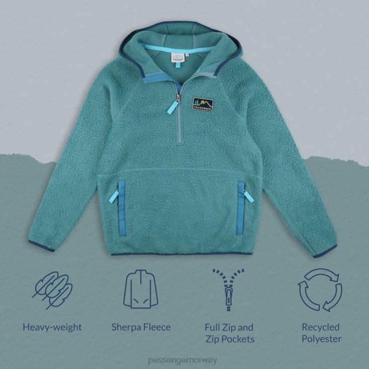 Passenger kvinner maine hette resirkulert sherpa fleece havgrønn 06024700