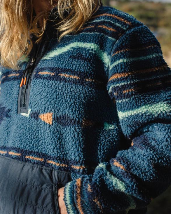 Passenger kvinner se resirkulert dyppelet sherpa fleece blå korall geomønster 06024661