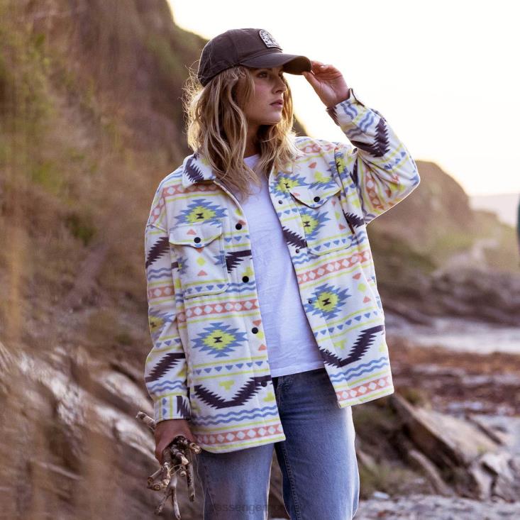 Passenger kvinner øst resirkulert polar fleece skjorte egret adrift 06024699