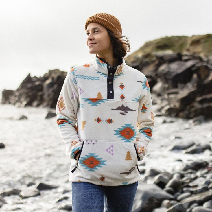 Passenger kvinner woodlander resirkulert polar fleece genser bjørk drifter 06024687