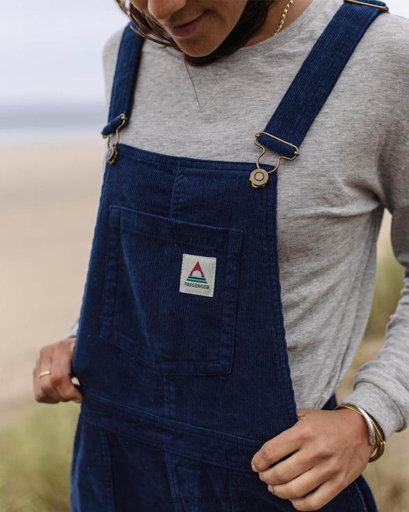 Passenger kvinner roamist cord dungarees mørk denim 06024954