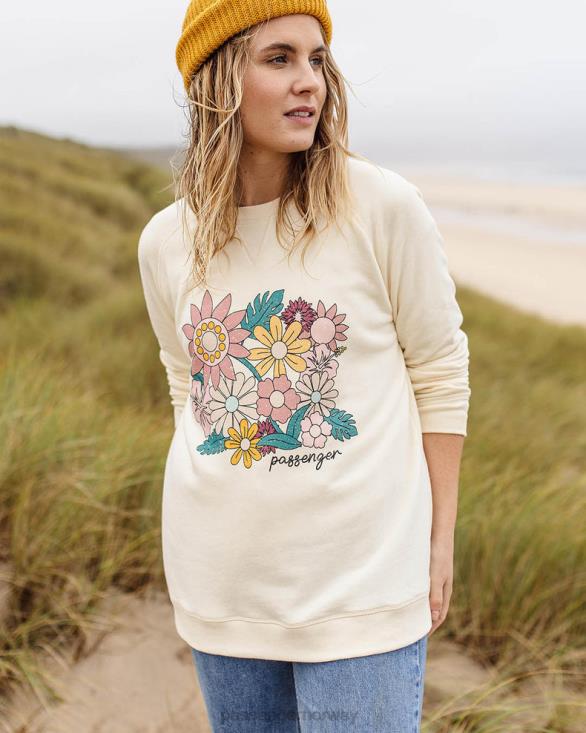 Passenger kvinner floral bloom resirkulert bomull oversized sweatshirt bjørk 06024718