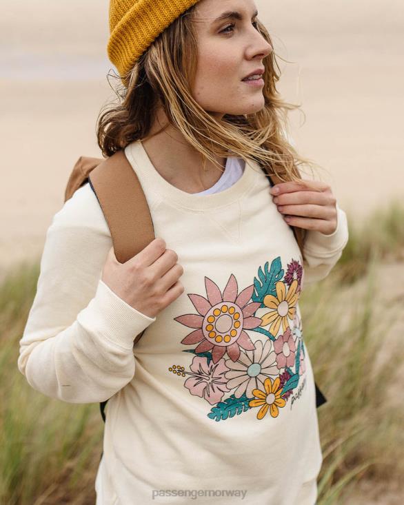 Passenger kvinner floral bloom resirkulert bomull oversized sweatshirt bjørk 06024718