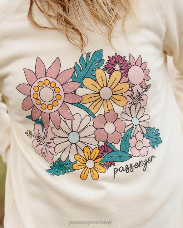 Passenger kvinner floral bloom resirkulert bomull oversized sweatshirt bjørk 06024718