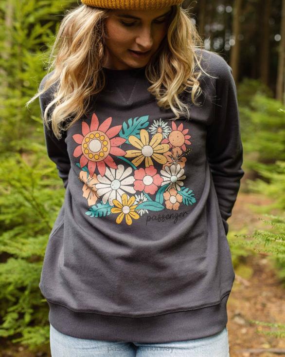 Passenger kvinner floral bloom resirkulert bomull oversized sweatshirt kull 06024719