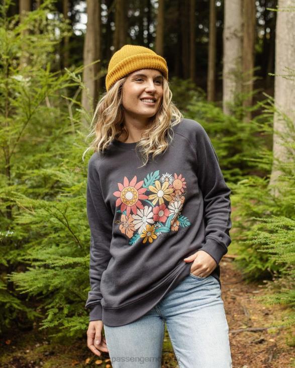 Passenger kvinner floral bloom resirkulert bomull oversized sweatshirt kull 06024719