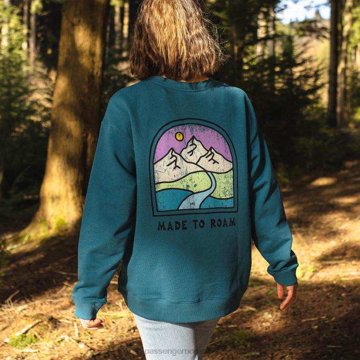 Passenger kvinner fredag ​​kollektiv resirkulert bomull oversized sweatshirt blå korall 06024709