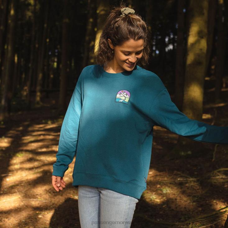 Passenger kvinner fredag ​​kollektiv resirkulert bomull oversized sweatshirt blå korall 06024709