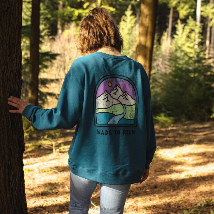 Passenger kvinner fredag ​​kollektiv resirkulert bomull oversized sweatshirt blå korall 06024709