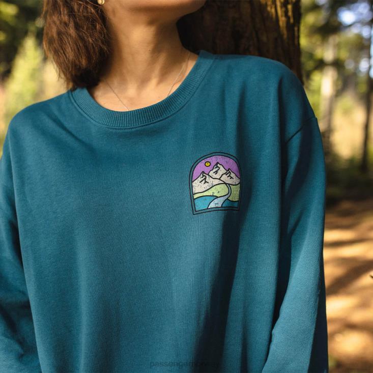Passenger kvinner fredag ​​kollektiv resirkulert bomull oversized sweatshirt blå korall 06024709