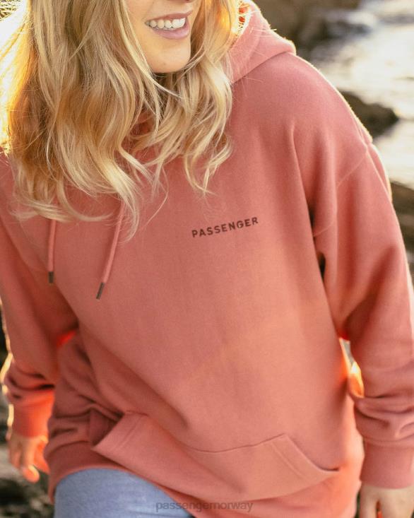 Passenger kvinner omfavn reisen resirkulert bomull oversized hettegenser rosa mahogony 06024717