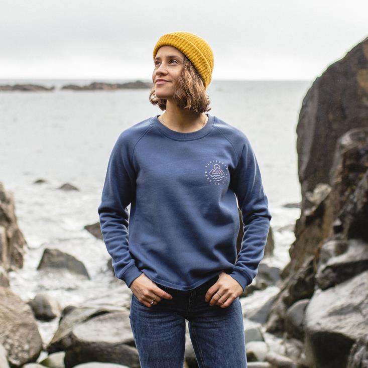 Passenger kvinner panang raglan resirkulert sweatshirt mørk denim 06024730