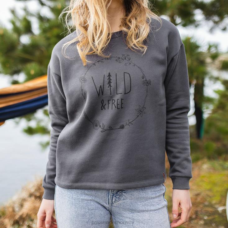 Passenger kvinner paradis resirkulert sweatshirt falmet svart 06024757