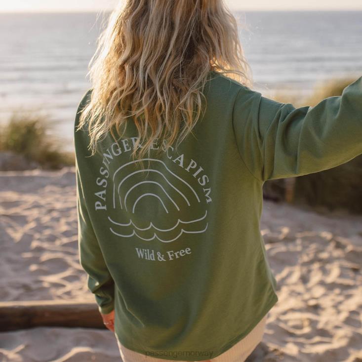 Passenger kvinner regnbue resirkulert bomull oversized sweatshirt mørk eføy 06024707