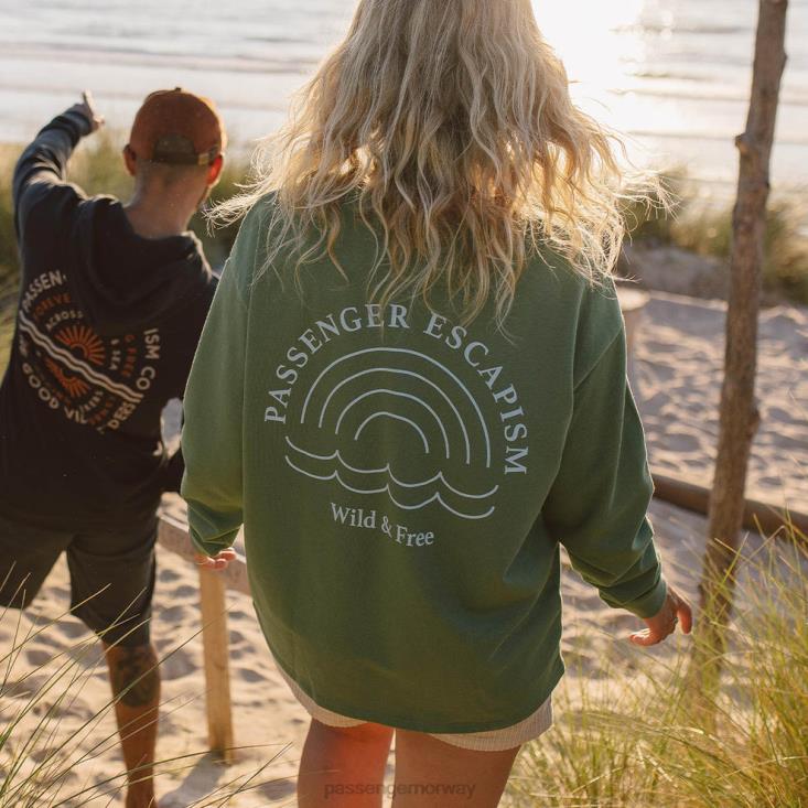 Passenger kvinner regnbue resirkulert bomull oversized sweatshirt mørk eføy 06024707