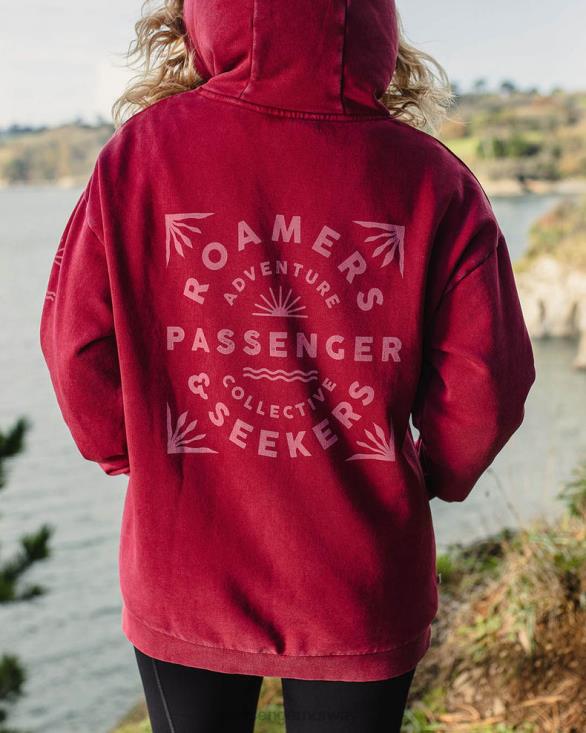 Passenger kvinner roamers and seekers resirkulert bomull oversized hettegenser rabarbra 06024710