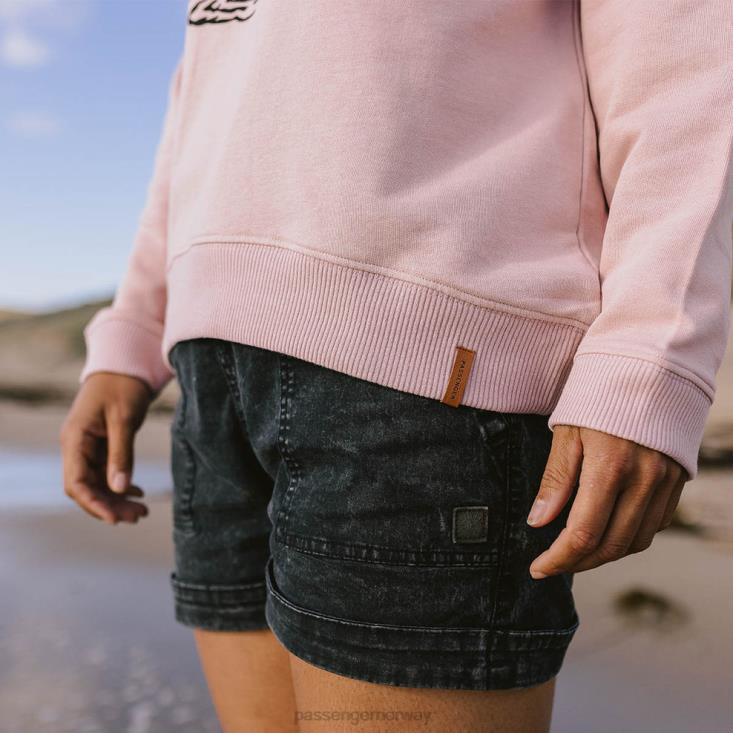 Passenger kvinner tidlig stigerør resirkulert bomull oversized sweatshirt blek lilla 06024742