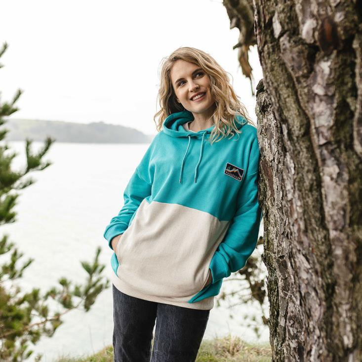 Passenger kvinner vista resirkulert bomull oversized hettegenser viridian grønn 06024723