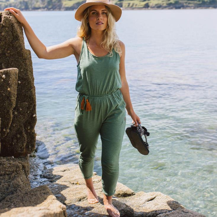 Passenger kvinner eva resirkulert bomull jumpsuit mørk eføy 06024971