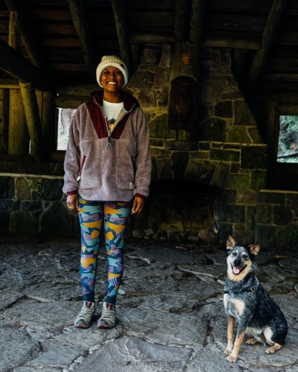 Passenger kvinner frisk luft resirkulert leggings dypblå camo mønster 06024863