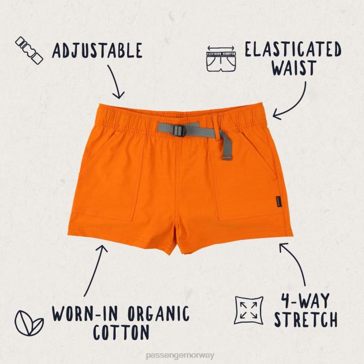 Passenger kvinner del sur all-purpose shorts sunrise orange 06024920
