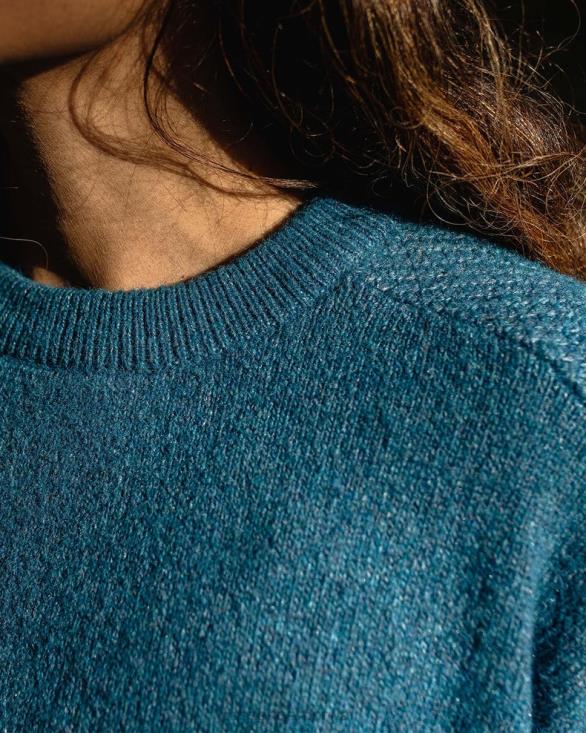 Passenger kvinner cove resirkulert strikket genser mørk denim 06024818