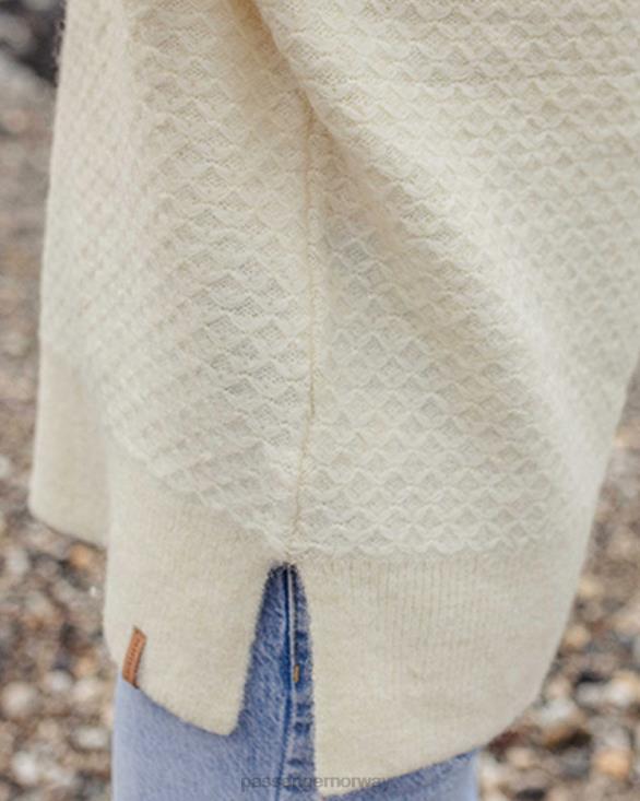 Passenger kvinner rolig strikket genser off white 06024814