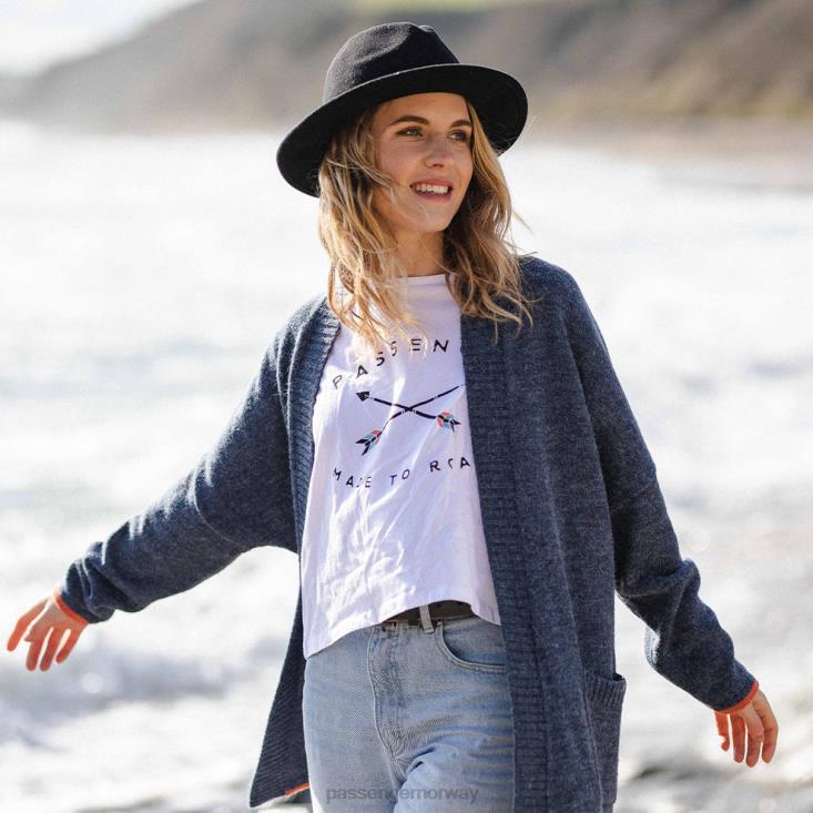 Passenger kvinner vestkyst cardigan mørk denim 06024824