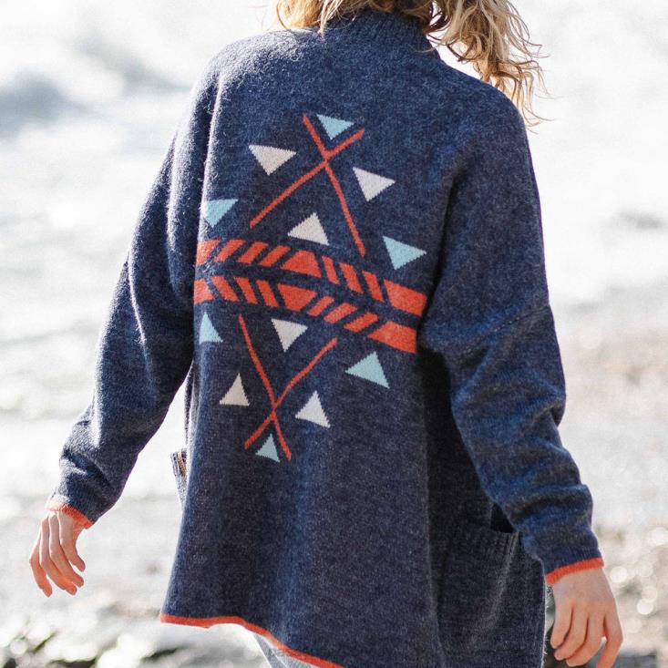 Passenger kvinner vestkyst cardigan mørk denim 06024824