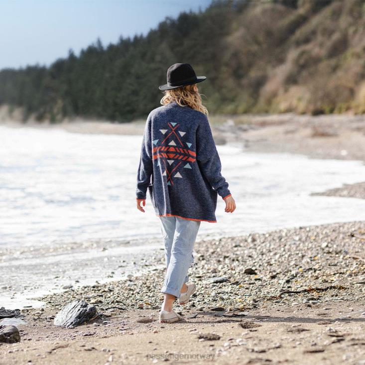 Passenger kvinner vestkyst cardigan mørk denim 06024824