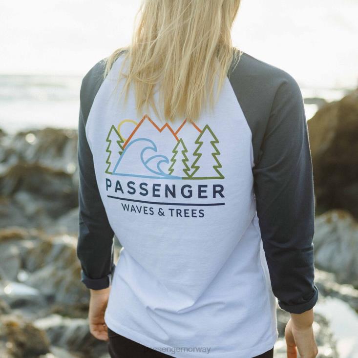 Passenger kvinner toba resirkulert ls t-skjorte mørk denim 06024896