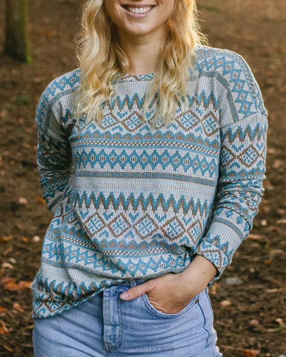 Passenger kvinner villmark jacquard ls t-skjorte bjørk jacquard 06024873