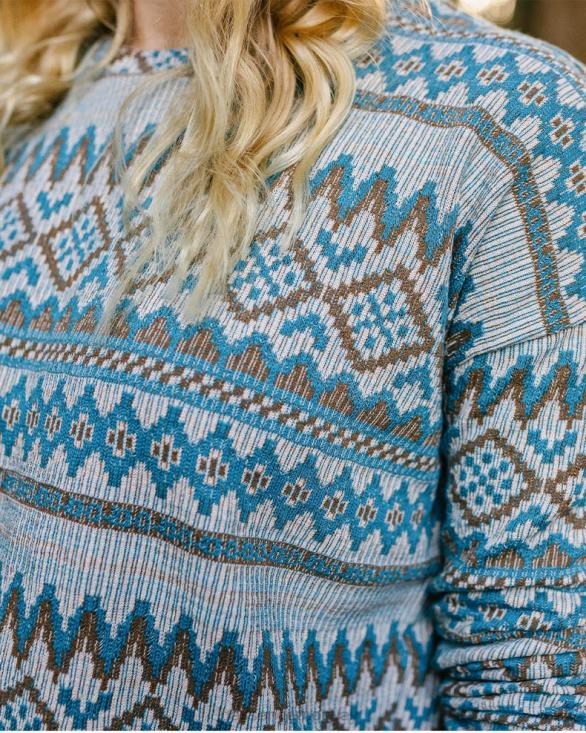 Passenger kvinner villmark jacquard ls t-skjorte bjørk jacquard 06024873