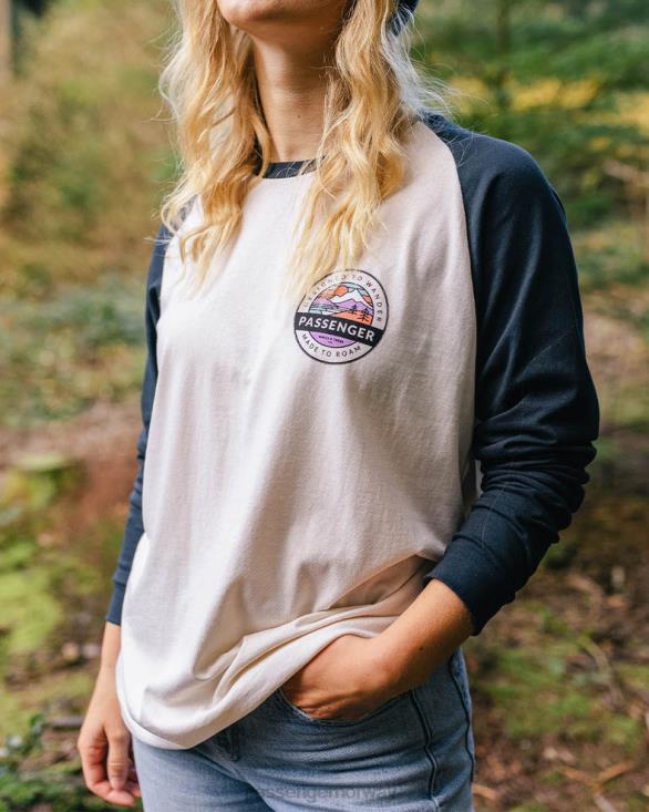 Passenger kvinner wilds resirkulert bomull oversized ls t-skjorte dyp marineblå 06024869