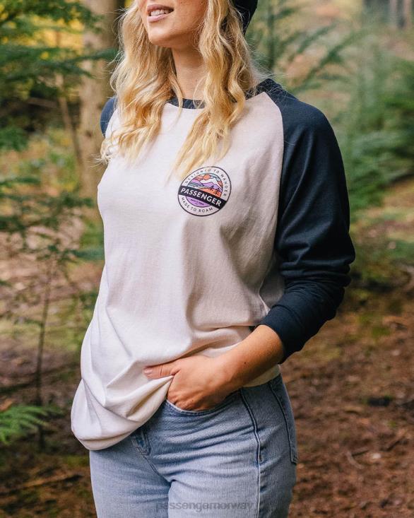 Passenger kvinner wilds resirkulert bomull oversized ls t-skjorte dyp marineblå 06024869