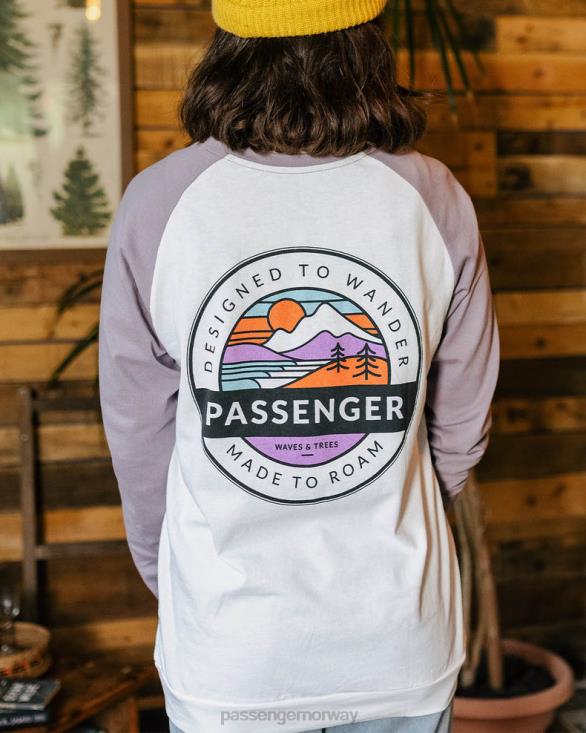 Passenger kvinner wilds resirkulert bomull oversized ls t-skjorte støvete syrin 06024872
