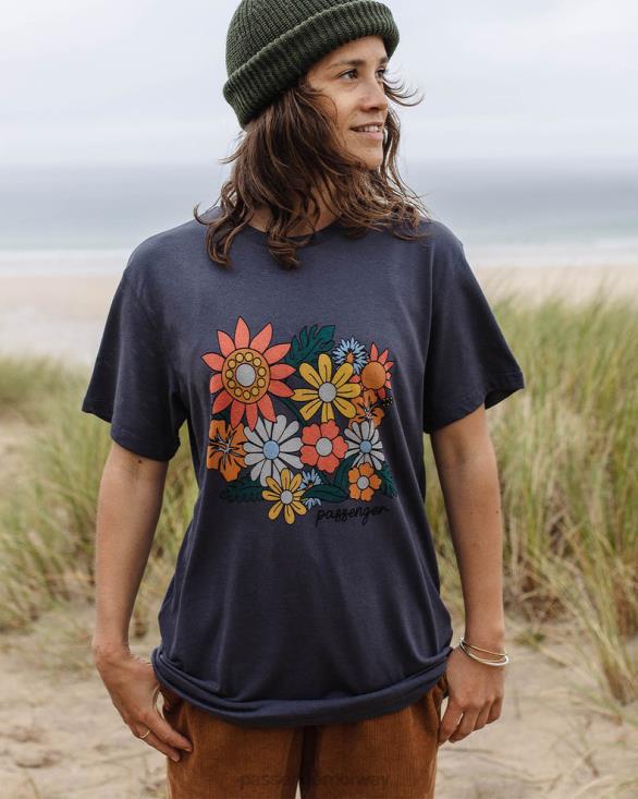Passenger kvinner floral bloom resirkulert bomull oversized t-skjorte kull 06024990