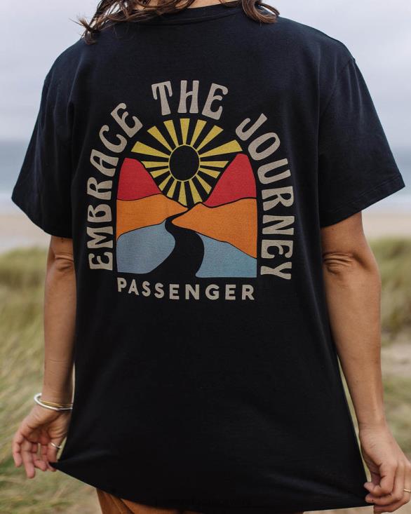 Passenger kvinner omfavn reisen oversized t-skjorte i resirkulert bomull svart 06024987