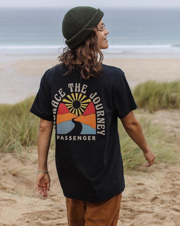 Passenger kvinner omfavn reisen oversized t-skjorte i resirkulert bomull svart 06024987