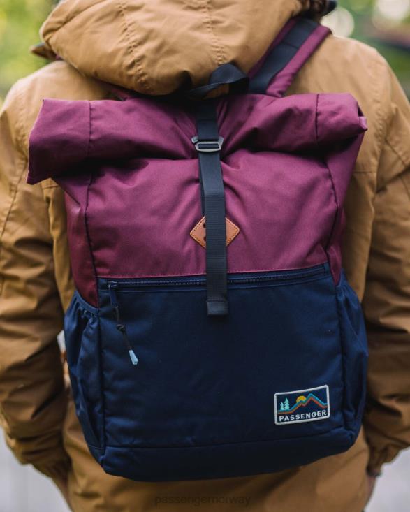 Passenger kvinner backwoods resirkulert rolltop 32l marine/burgunder 060241113