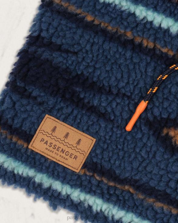 Passenger menn mulled resirkulert sherpa fleece snood blå korall geomønster 06024398