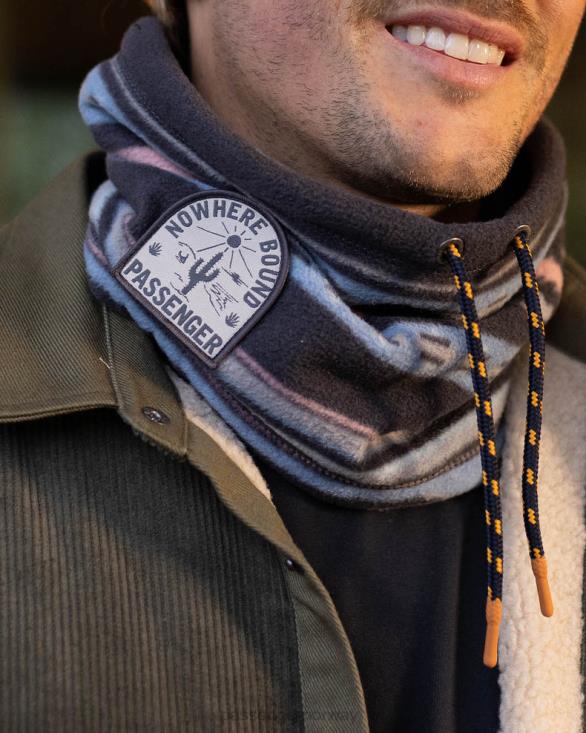 Passenger menn tor resirkulert polar fleece snood dyp marineblå vintage geo 06024420